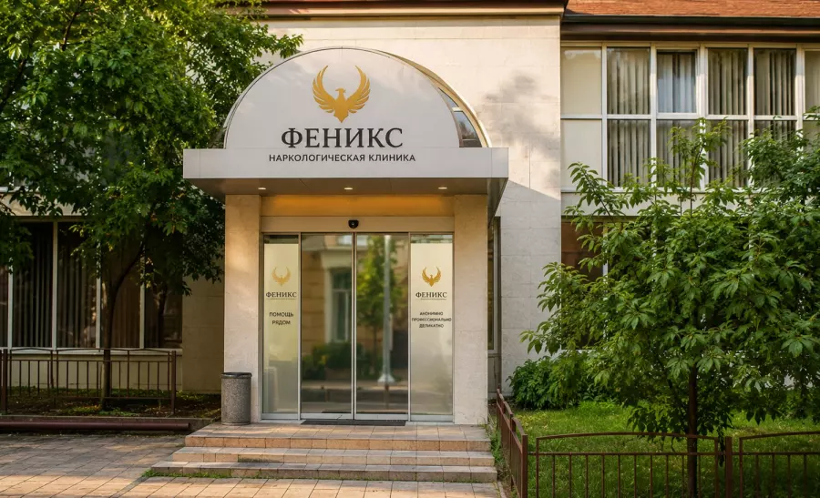 Вход в наркологическую клинику «Феникс» в Харовске